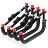 Naikozmo Kayak Storage Racks, 15.3 Inch Wall Mount Garage Storage Hooks for Kayaks, SUP, Paddle Boards and Surfboards, Heavy Duty Hangers with Lashing Straps, 100 LB Capacity, Black + Red view 1