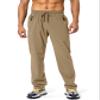Pudolla Men's Workout Athletic Pants Elastic Waist Jogging Running Pants for Men with Zipper Pockets (Dark Khaki Large) view 2