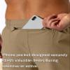 Pudolla Men's Workout Athletic Pants Elastic Waist Jogging Running Pants for Men with Zipper Pockets (Dark Khaki Large) view 4