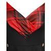 Women Casual Tops Plaid Patchwork Blouse Turtleneck Tartan Tunic Sweatshirt Long Sleeve Shirt Outwear Pullover Sweaters view 4