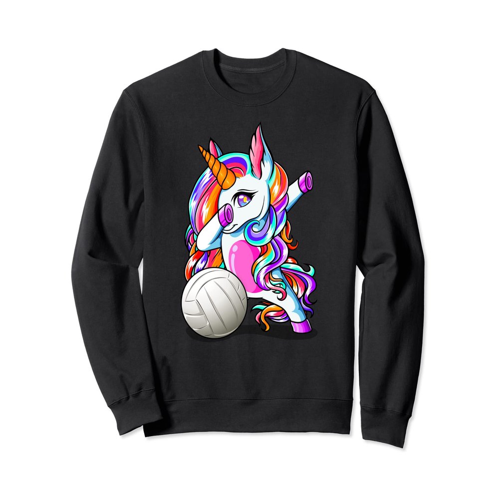 Dabbing Unicorn Volleyball Vball Volleyball Lover Girl Gifts Sweatshirt