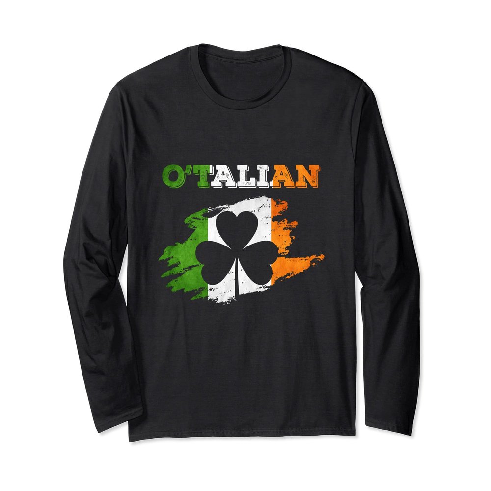 Italian Irish O'Talian Shamrock St Patty Day Outfit Long Sleeve T-Shirt