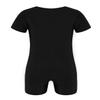 Jugaoge Kids Girls Boys Ballet Dance Leotard Short Sleeve Short Unitard Tumbling Athletic Gymnastic Biketard Black 4 Years view 2