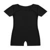 Jugaoge Kids Girls Boys Ballet Dance Leotard Short Sleeve Short Unitard Tumbling Athletic Gymnastic Biketard Black 4 Years view 3