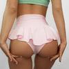 Women Sexy Yoga Ruffle Scrunch Booty Shorts High Waist Pole Dance Disco Cheeky Bottoms Workout Exercise Active Butt Lifting Sports Fitness Biker Leggings Hot Pants Festival Rave Outfit Pink X-Large view 2