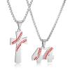 RWQIAN Baseball Necklace for Men Baseball Number Pendant Necklace Stainless Steel Men Baseball Cross Necklace and Number 44 Chain Set Jewelry Gift view 1