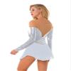 iiniim Women's Shiny Metallic Figure Ice Skating Dress Sheer Mesh Gymnastics Ballet Leotard Dancewear Silver X-Large view 2