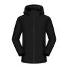 Men's Hooded Jacket Casual Long-Sleeved Solid Color Stand-Up Collar Coat Autumn and Winter Plus Velvet Warm Travel Jackets (Black,XX-Large) view 1