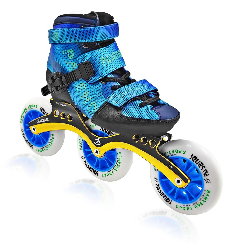 Adjustable Speed Skates for Kids,Roller Skates Girls and for Boys, Outdoor & Indoor Inline Skates for Children ; Professional Speed Roller Skates for Kids. (M(US 3-US5) EU34-37, Blue)