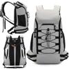 Bseash 40L Waterproof Hiking Camping Backpack with Rain Cover, Outdoor Sport Travel Daypack Rucksack for Skiing Cycling (Gray) view 2