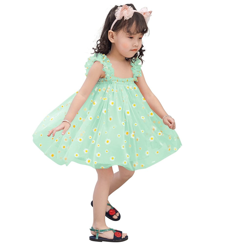 AGQT Baby Girls St. Patrick's Day Tutu Dress Tulle Princess Birthday Dresses for Toddler Ruffle Sleeveless Formal Party Gowns Light Green Size 18-24 Months