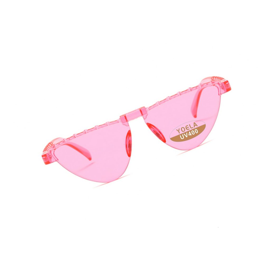 Yoela Triangle Thick Rimless Sunglasses Transparent One Piece Eyewear Colorful Glasses Party Favors