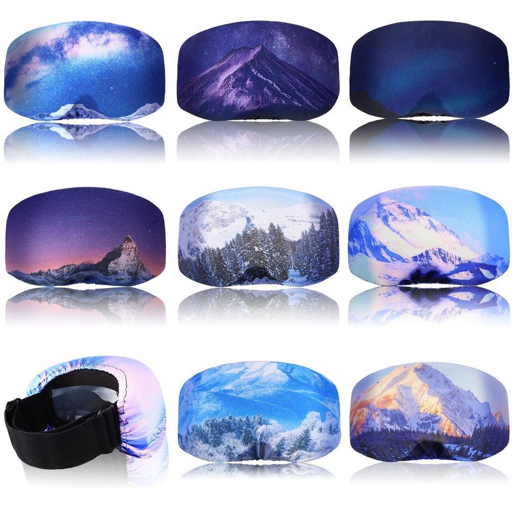 Civaner 8 Pieces Ski Snowboard Goggle Cover Microfiber Ski Goggle Protector Snow Sports Cover Sleeve Lens Scratch Dust Protection for Outdoor Activities Travel Storage Accessories