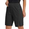 baleaf Women's Quick Dry Hiking Long Shorts 9" Bermuda Cargo for Curvy Lightweight Knee Length Shorts w Pockets Black Size M view 1