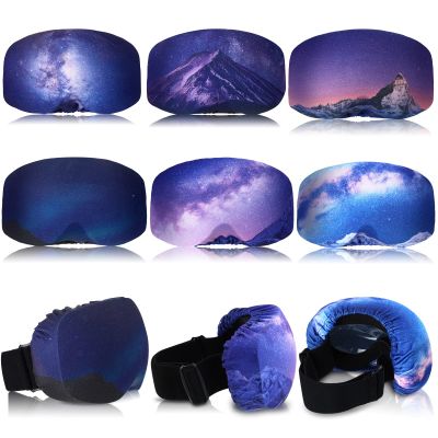 Civaner Ski Snowboard Goggle Cover Sleeve, Goggle Cover Microfiber Protective Lens Scratch Dust Protection for Travel Apres (Night Sky, 6 Pieces)
