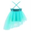 Daenrui Kids Girls Shiny Dance Dress Leotard Irregular Ruffles Skirts Ballet Lyrical Dance Praise Dresses Mint Green 4 Years view 2
