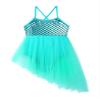 Daenrui Kids Girls Shiny Dance Dress Leotard Irregular Ruffles Skirts Ballet Lyrical Dance Praise Dresses Mint Green 4 Years view 3