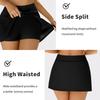 ANFILIA Women's High Waisted Swim Skirt Tummy Control Swim Bottom Swimsuit Bikini Bottom Built-in Swim Short Black M view 3