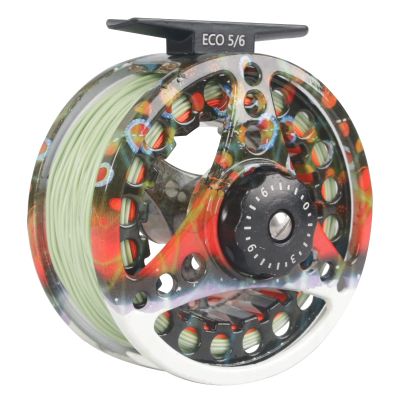 M MAXIMUMCATCH Maxcatch ECO Large Arbor Fly Fishing Reel (3/4wt 5/6wt 7/8wt) and Pre-Loaded Fly Reel with Line Combo (Brook Trout Fly Reel Loaded Moss Green Line,7/8 Weight)