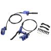 Alomejor 4 Piston Front Rear Hydraulic Disc Brake Mountain CNC Bilateral Oil Brake Oil Pressure Caliper Hydraulic Disc Brake Assembly Set(Blue) view 1