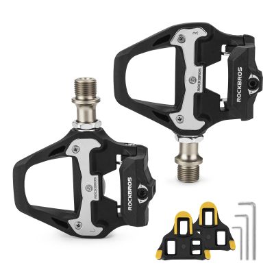 ROCKBROS Road Bike Pedals Lightweight Clipless Bicycle Pedals with Cleats Set Compatible with SPD-SL System