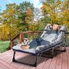 LILYPELLE Portable Folding Camping Cot, Adjustable 4-Position Adults Reclining Chaise with Pillow, Outdoor Portable Lounge Chair Sleeping Cot for Camping, Pool, Beach, Patio view 2