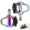 ROCKBROS Road Bike Pedals Colorful Clipless Bicycle Pedals with Cleats Set Compatible with SPD-SL System view 1