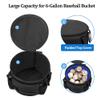DSLEAF Baseball Bucket Bag for 6 Gallon Bucket, Softball Bucket Cover Organizer with Multi Pocket for Bat, Gloves, Scoreboards and Other Accessories, Bag only view 2