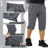 33,000ft Men's Hiking Golf Capri Pants 3/4 Cargo Quick Dry Lightweight Stretch Below Knee Shorts Pants Travel Casual Gray view 4
