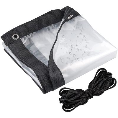 ZHANGY Clear Tarpaulin Cover Waterproof 20x20ft, Clear Poly Tarps Heavy Duty Waterproof, Transparent Tarp Waterproof with Rustproof Grommets, UV Resistant, with Ropes