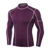 Men's Compression Shirts Long Sleeve Athletic Workout Tops Gym Undershirts Active Sports Baselayers 2-Wine W Medium view 1