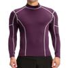 Men's Compression Shirts Long Sleeve Athletic Workout Tops Gym Undershirts Active Sports Baselayers 2-Wine W Medium view 2