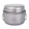 Boundless Voyage Titanium 1900mL Pot and 900mL Fry Pan Set with Steaming Rack and Lid Multifunctional Steamer Stockpot Outdoor Cooking Ultra Light Camping Cookware view 1