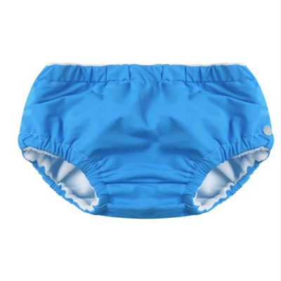 Moily Baby Girls Boys Swim Diapers Bloomer Button-up Washable Toddler Swimming Trunks Shorts Blue 12-18 Months