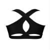 HULIJA Girls Kids Criss Cross Back Mock Neck Crop Tops Bra for Ballet Dance Sports Workout Activewear Black 14 Years view 2