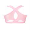 HULIJA Girls Kids Criss Cross Back Mock Neck Crop Tops Bra for Ballet Dance Sports Workout Activewear Pink 14 Years view 2