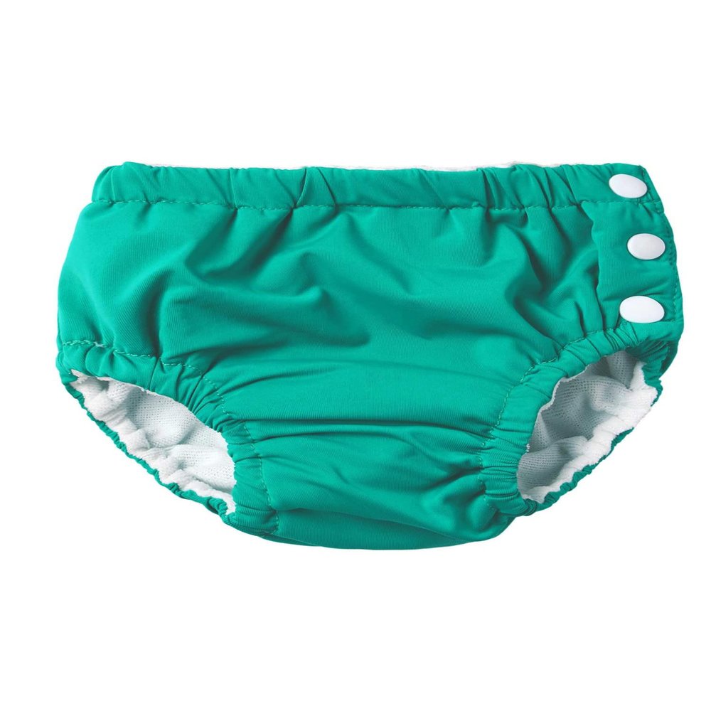 Moily Baby Girls Boys Swim Diapers Bloomer Button-up Washable Toddler Swimming Trunks Shorts Green 18-24 Months