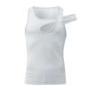Mens Tank Tops Sexy Irregular Sleeveless Tee Shirt Fashion Hollow Out Lightweight Designer Tops for Yoga Beach Vacation White view 4