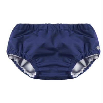 Moily Baby Girls Boys Swim Diapers Bloomer Button-up Washable Toddler Swimming Trunks Shorts Navy Blue 6-9 Months