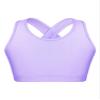 HULIJA Girls Kids Criss Cross Back Mock Neck Crop Tops Bra for Ballet Dance Sports Workout Activewear Purple 9-10 Years view 1