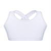 HULIJA Girls Kids Criss Cross Back Mock Neck Crop Tops Bra for Ballet Dance Sports Workout Activewear White 7-8 Years view 2