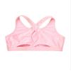 HULIJA Girls Kids Criss Cross Back Mock Neck Crop Tops Bra for Ballet Dance Sports Workout Activewear Pink 9-10 Years view 4