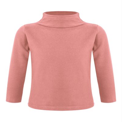 Hansber Baby Girls Boys Thermal Underwear Top Turtleneck T-Shirts Stretchy Long Sleeve Winter Baselayer Vest Pink 4-5
