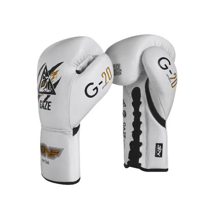 YODZ Boxing Gloves for Men & Women, Boxing Training Gloves Cowhide Leather Training Sparring Gloves 10-12 OZ, Heavy Punching Bag Mitts for MMA Training, Punching Bag,White,10oz