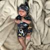HINTINA Infant Baby Boys Dinosaur Shorts Outfits Dino Bodysuit Short Pants Summer Clothes Set 3-6 Months view 3