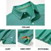 Golf Shirts for Men Dry Fit Moisture Wicking Casual Sport Short Sleeve Mens Golf Polo Shirts Green Stripe view 4