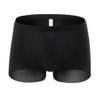 Saohuo Men's Stretch Underpants Wide Waistband Pure Color Ice Silk Trunks Breathable Soft Comfy Athletic Supporter Underwear Black view 1
