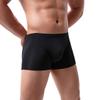 Saohuo Men's Stretch Underpants Wide Waistband Pure Color Ice Silk Trunks Breathable Soft Comfy Athletic Supporter Underwear Black view 2