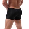 Saohuo Men's Stretch Underpants Wide Waistband Pure Color Ice Silk Trunks Breathable Soft Comfy Athletic Supporter Underwear Black view 3