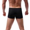Saohuo Men's Stretch Underpants Wide Waistband Pure Color Ice Silk Trunks Breathable Soft Comfy Athletic Supporter Underwear Black view 4